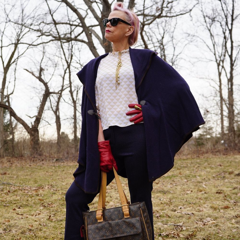 Ralph Lauren Vintage Navy Blue wool Cape